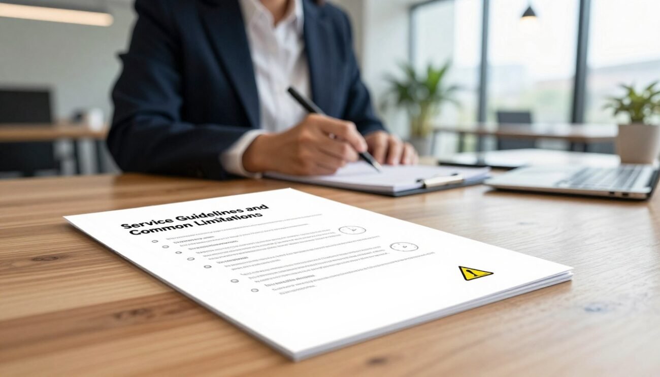 service guidelines and limitations